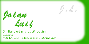 jolan luif business card